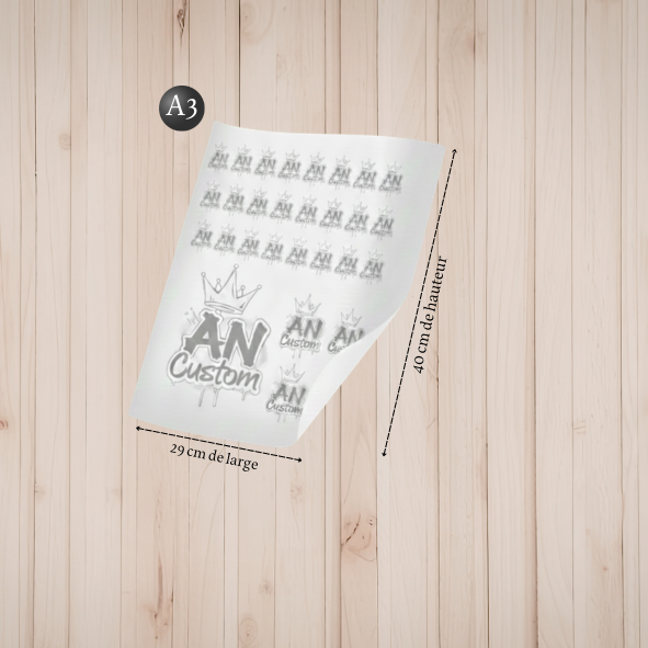 Planche DTF A3 - Transfert Textile Haute Qualité